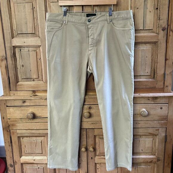 Ermenegildo Zegna Mens 42 x 30 Tan Khaki Jeans Denim Straight Leg Trousers